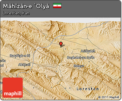 Satellite 3D Map of Māhīzān-e `Olyā