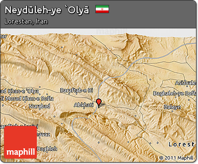 Satellite 3D Map of Neydūleh-ye `Olyā