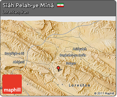 Satellite 3D Map of Sīāh Pelah-ye Mīnā