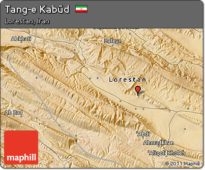 Satellite 3D Map of Tang-e Kabūd