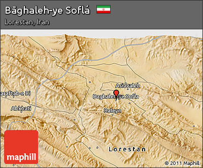 Satellite 3D Map of Bāghaleh-ye Soflá