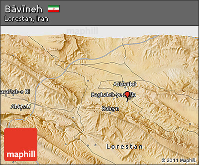 Satellite 3D Map of Bāvīneh