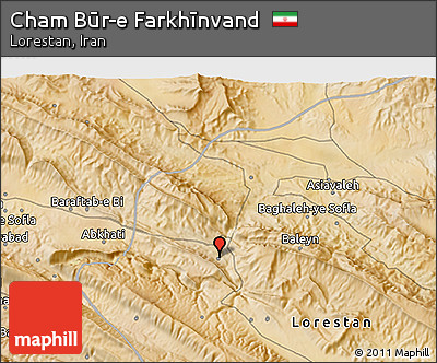 Satellite 3D Map of Cham Būr-e Farkhīnvand