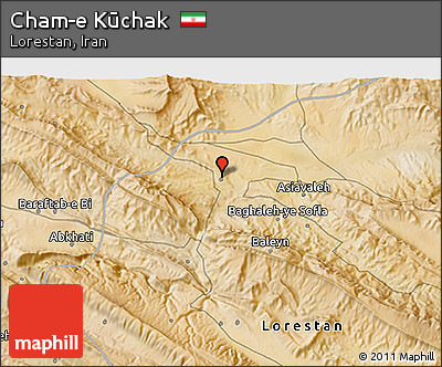 Satellite 3D Map of Cham-e Kūchak
