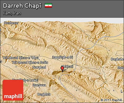 Satellite 3D Map of Darreh Chapī