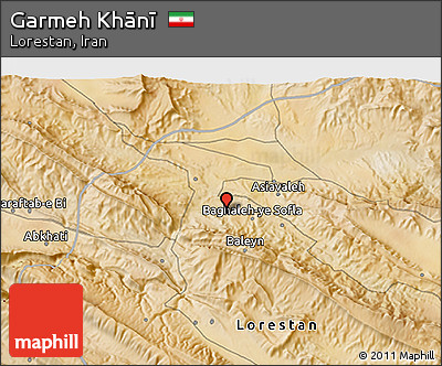 Satellite 3D Map of Garmeh Khānī