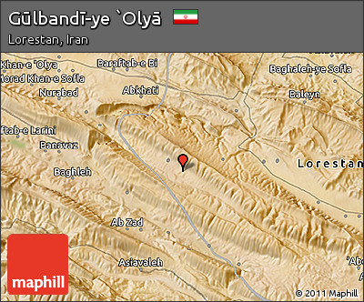 Satellite 3D Map of Gūlbandī-ye `Olyā
