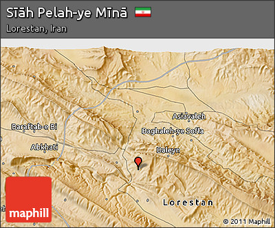Satellite 3D Map of Sīāh Pelah-ye Mīnā