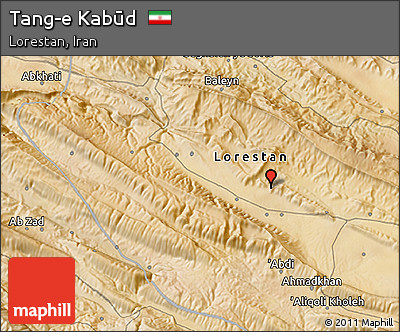 Satellite 3D Map of Tang-e Kabūd