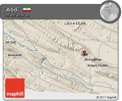 Shaded Relief 3D Map of `Abdī