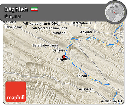 Shaded Relief 3D Map of Bāghleh