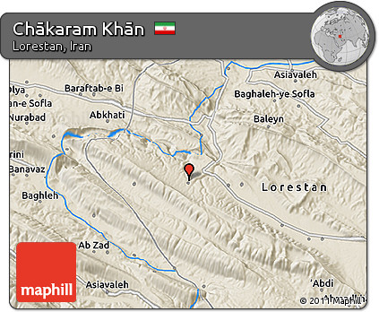 Shaded Relief 3D Map of Chākaram Khān