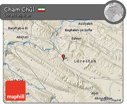 Shaded Relief 3D Map of Cham Chūl