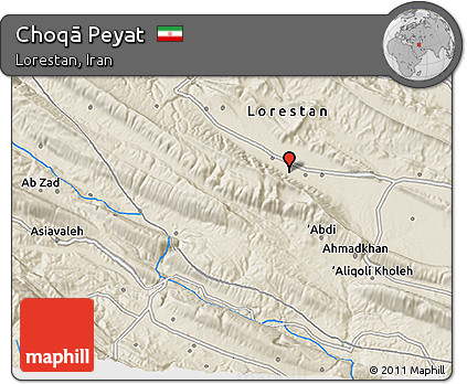 Shaded Relief 3D Map of Choqā Peyat