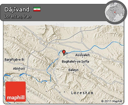 Shaded Relief 3D Map of Dājīvand