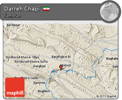 Shaded Relief 3D Map of Darreh Chapī