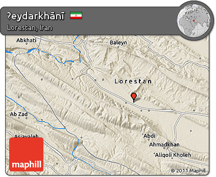 Shaded Relief 3D Map of Ḩeydarkhānī