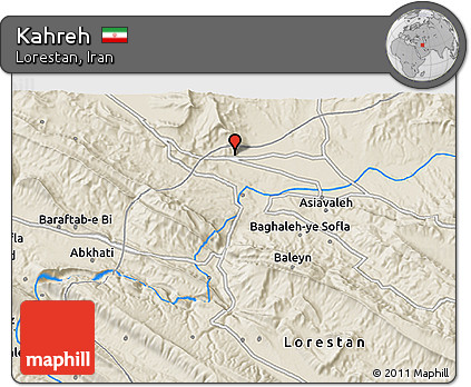Shaded Relief 3D Map of Kahreh