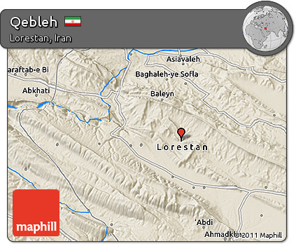 Shaded Relief 3D Map of Qebleh