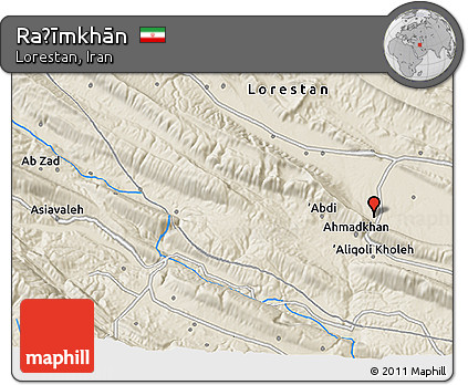 Shaded Relief 3D Map of Raḩīmkhān