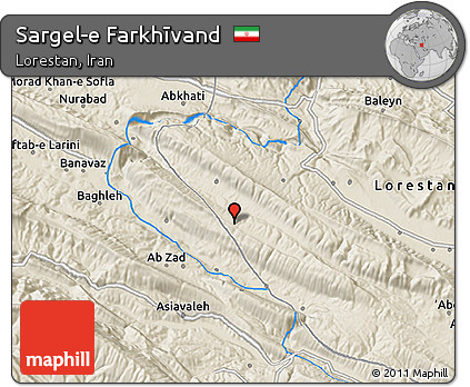 Shaded Relief 3D Map of Sargel-e Farkhīvand