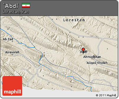 Shaded Relief 3D Map of `Abdī