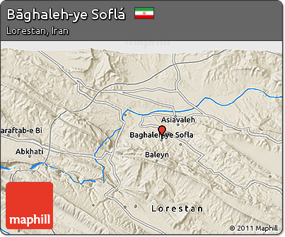 Shaded Relief 3D Map of Bāghaleh-ye Soflá