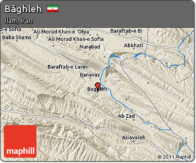 Shaded Relief 3D Map of Bāghleh