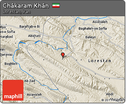 Shaded Relief 3D Map of Chākaram Khān