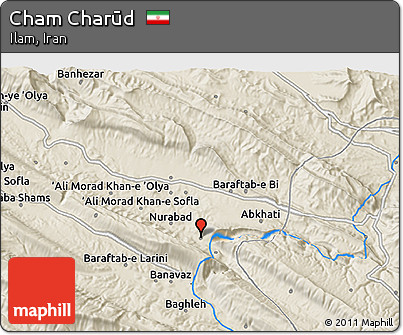 Shaded Relief 3D Map of Cham Charūd