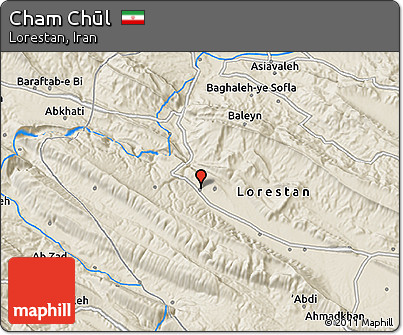 Shaded Relief 3D Map of Cham Chūl