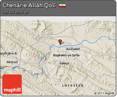 Shaded Relief 3D Map of Chenār-e Allāh Qolī