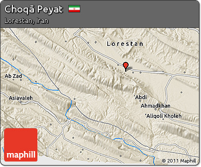 Shaded Relief 3D Map of Choqā Peyat