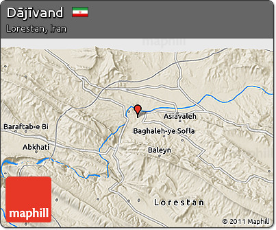 Shaded Relief 3D Map of Dājīvand