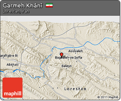 Shaded Relief 3D Map of Garmeh Khānī