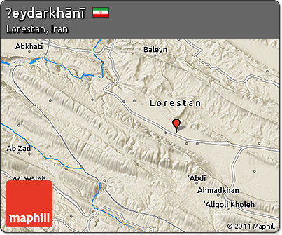 Shaded Relief 3D Map of Ḩeydarkhānī