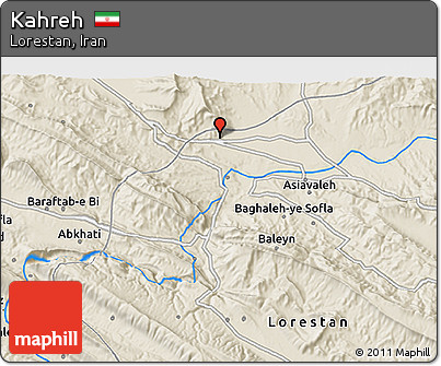 Shaded Relief 3D Map of Kahreh