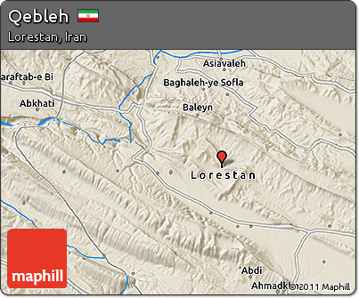 Shaded Relief 3D Map of Qebleh