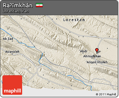 Shaded Relief 3D Map of Raḩīmkhān