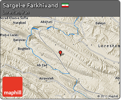 Shaded Relief 3D Map of Sargel-e Farkhīvand