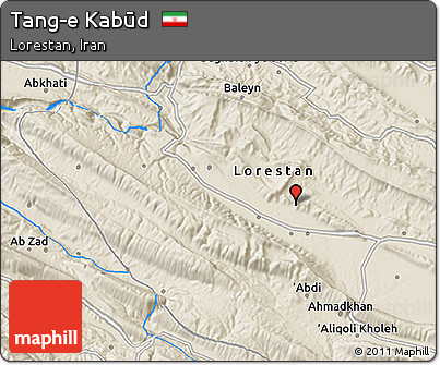 Shaded Relief 3D Map of Tang-e Kabūd