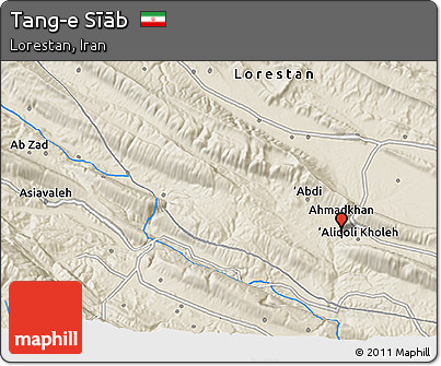 Shaded Relief 3D Map of Tang-e Sīāb