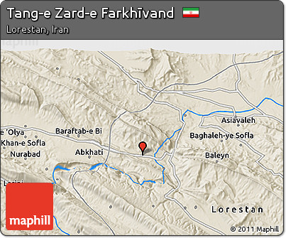 Shaded Relief 3D Map of Tang-e Zard-e Farkhīvand