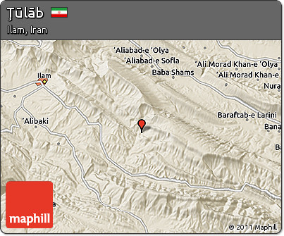 Shaded Relief 3D Map of Ţūlāb