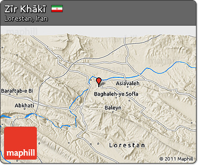 Shaded Relief 3D Map of Zīr Khākī