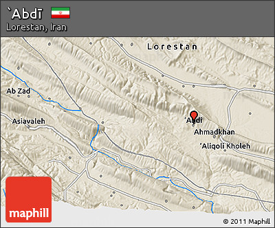 Shaded Relief 3D Map of `Abdī