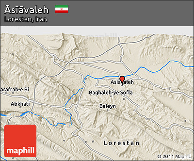 Shaded Relief 3D Map of Āsīāvaleh