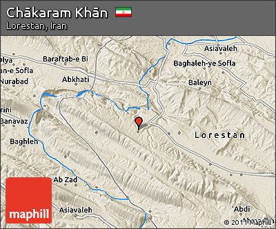 Shaded Relief 3D Map of Chākaram Khān
