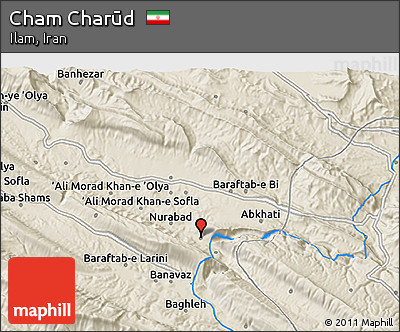 Shaded Relief 3D Map of Cham Charūd