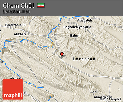 Shaded Relief 3D Map of Cham Chūl